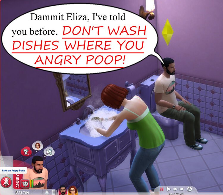 Mod para Sims Não Lavarem Pratos na Pia do Banheiro