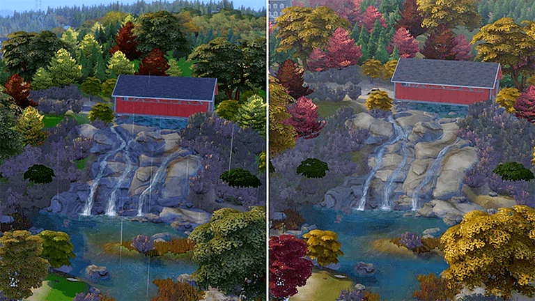 The Sims 4 Estações: Comparação Verão/Outono em Brindleton Bay