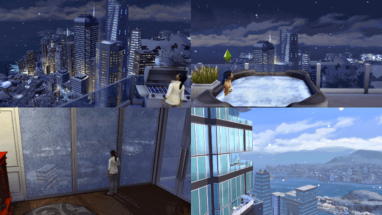 Gifs do The Sims 4 Estações em San Myshuno Sob a Neve