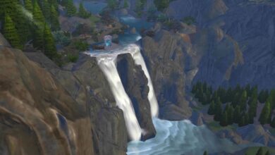 Sims 4 Reino da Magia Novo Gif Cachoeira
