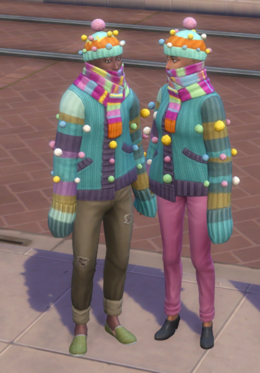 As roupas do The Sims 4 Truques de Tricô, Roupa Proibida The Sims 4 Truques de Tricô, O suéter Proibido do the Sims 4 Truques de Tricô, Criando os ativos do Criar um Sim, Desenvolvimento do The Sims 4 Truques de Tricô