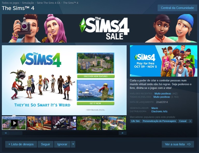 The Sims 4 Está de Graça por Tempo Limitado