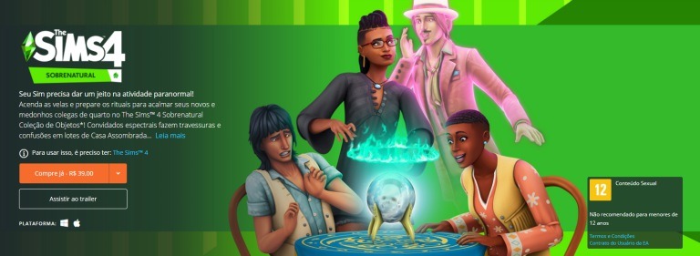 The Sims 4 Sobrenatural já Disponível no Origin