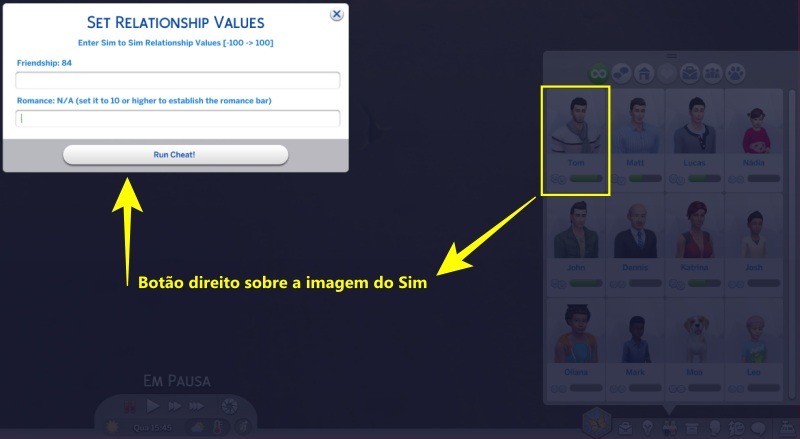 Mod UI Cheats Extension para The Sims 4 - Atualizado