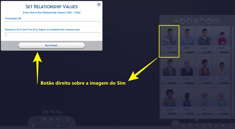 The Sims 4: Mods MC Command Center e UI Cheats Extension já foram