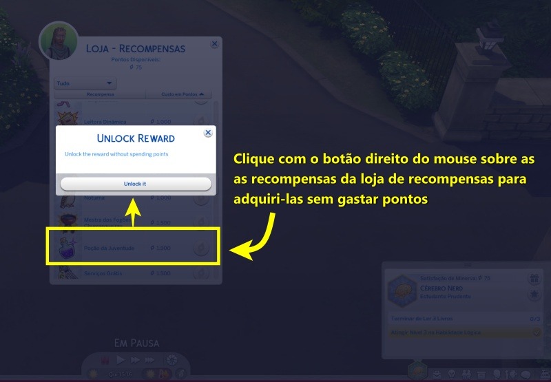 the sims 4 CHEATS aspirações e pontos de recompensa 