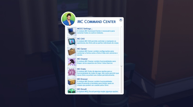 Mod MC Command Center para The Sims 4 - Atualizado