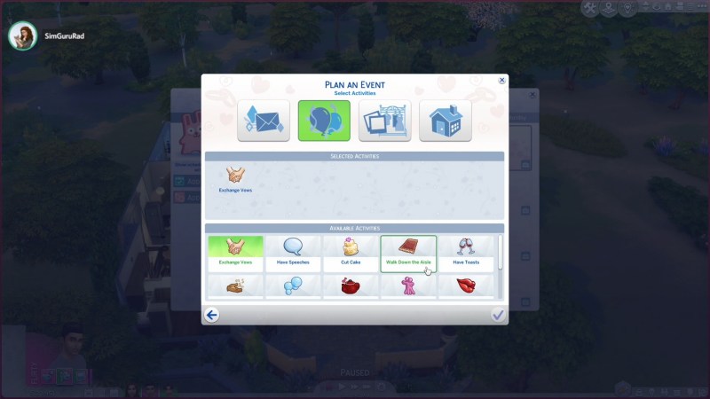 The Sims 4 Histórias de Casamento: Lista de Informações