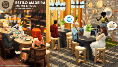 The Sims 4 Estilo Madeira - Jantar Chique Disponível Gratuitamente para Download