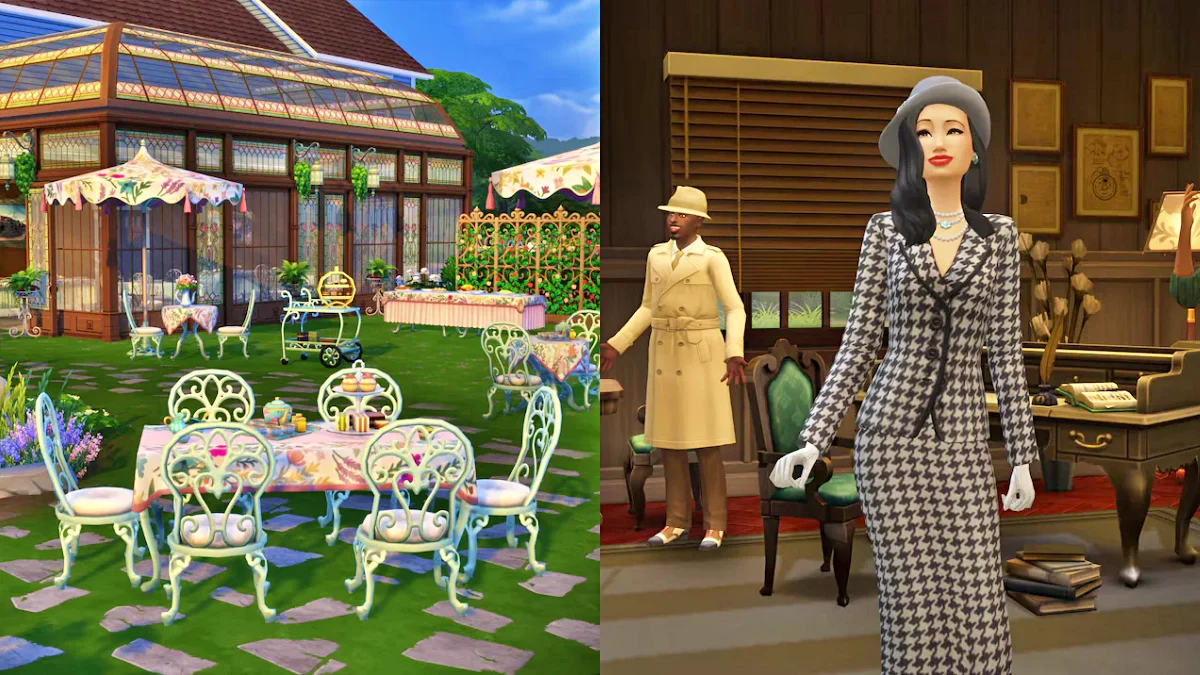 the sims 4 todos os itens dos kits hora do cha no solario e estilo cinematografico