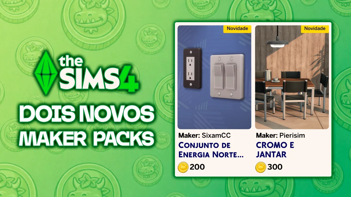 dois novos maker packs the sims 4 conjunto de energia norte americano e cromo e jantar